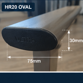 HR20 Oval aluminium top rail profile